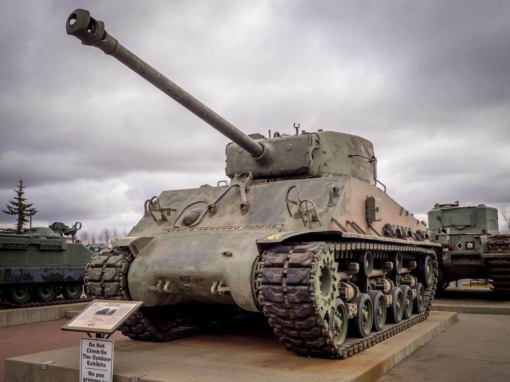 Old Canadian tank on display at museum
