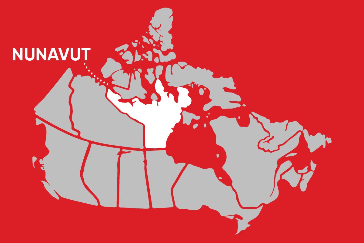Where is Nunavut on the map?