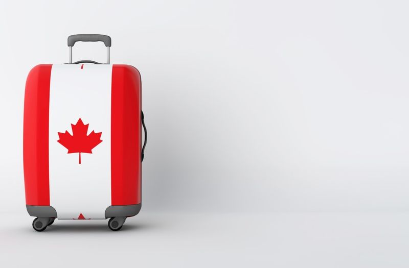 Suitcase with Canadian flag (1)