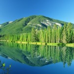 https://canadianvisa.org/blog/travel/landmarks-to-visit-in-canada view of Banff national park in spring