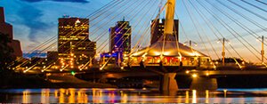 Stunning nightscene of the city of Winnipeg