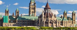 The parliamnet hill buildings in Ottawa